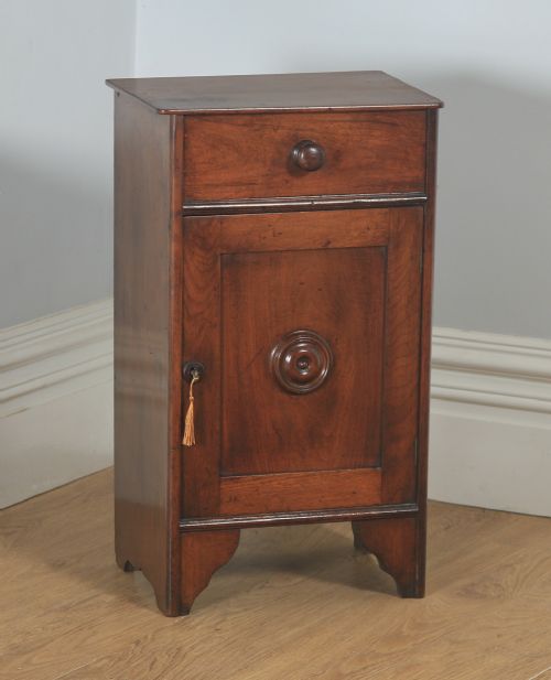 fig 1. Antique French 3rd Republic Breton Walnut Bedside Cupboard (Circa 1890)