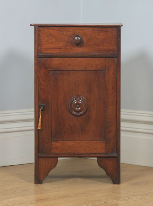 fig 2. Antique French 3rd Republic Breton Walnut Bedside Cupboard (Circa 1890)