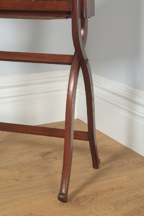 fig 6. Antique English Victorian Mahogany Folding Campaign Writing Table (Circa 1890)
