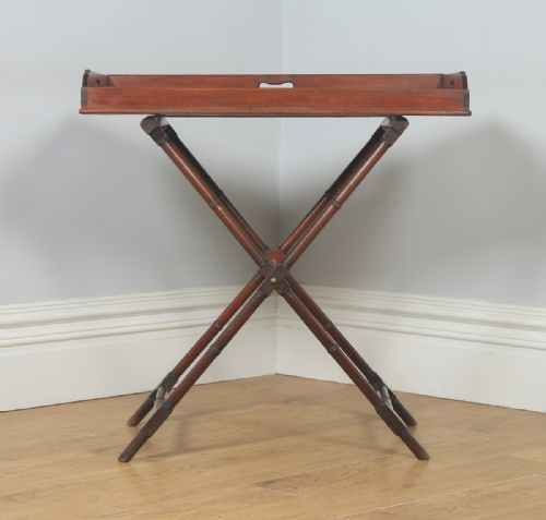 fig 2. Antique English Victorian Mahogany Small Butlers Tray Table (Circa 1850)