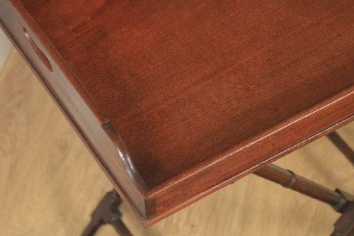 fig 4. Antique English Victorian Mahogany Small Butlers Tray Table (Circa 1850)