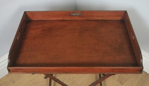 fig 5. Antique English Victorian Mahogany Small Butlers Tray Table (Circa 1850)