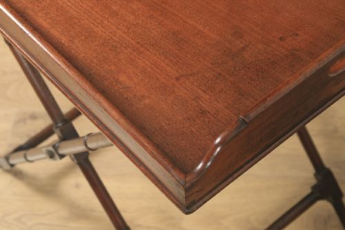 fig 6. Antique English Victorian Mahogany Small Butlers Tray Table (Circa 1850)