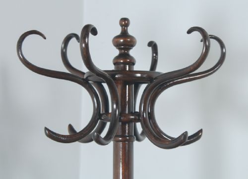 fig 3. Antique English Edwardian Bentwood Coat, Hat, Stick & Umbrella Demi Lune Hallstand (Circa 1910)