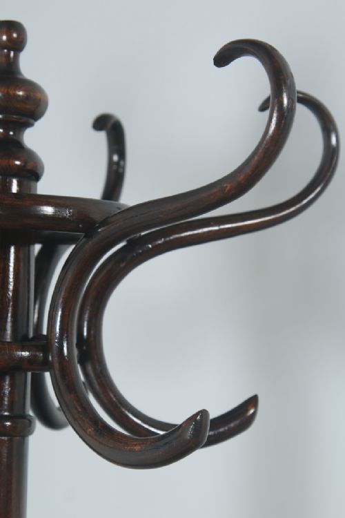 fig 5. Antique English Edwardian Bentwood Coat, Hat, Stick & Umbrella Demi Lune Hallstand (Circa 1910)