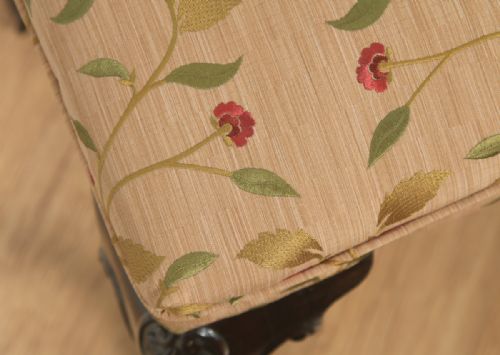 fig 4. Antique English Georgian Chippendale Style Mahogany Upholstered Stool (Circa 1880)
