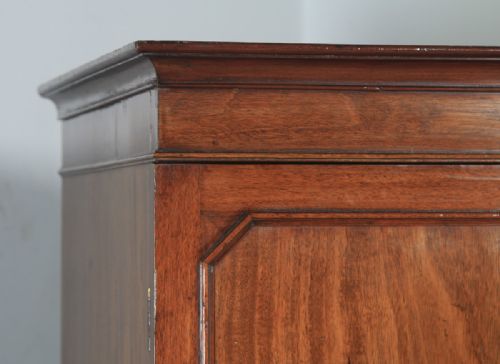 fig 2. Antique English Georgian Figured Mahogany Linen Press Wardrobe (Circa 1790)