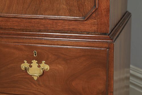 fig 6. Antique English Georgian Figured Mahogany Linen Press Wardrobe (Circa 1790)