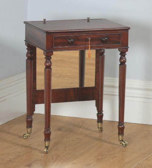 fig 2. Antique English Georgian Mahogany Dressing Side Table with Adjustable Mirror Attributable to Gillows of Lancaster (Circa 1820)