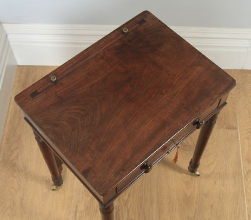 fig 4. Antique English Georgian Mahogany Dressing Side Table with Adjustable Mirror Attributable to Gillows of Lancaster (Circa 1820)