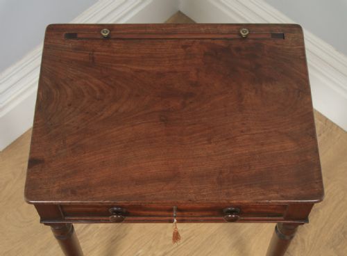 fig 6. Antique English Georgian Mahogany Dressing Side Table with Adjustable Mirror Attributable to Gillows of Lancaster (Circa 1820)