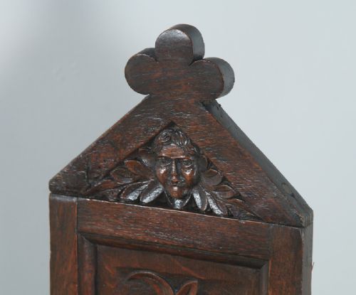 fig 4. Antique English Victorian Oak Green Man Carved Stick & Umbrella Hall Stand (Circa 1860)