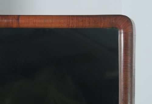 fig 4. Antique English Victorian Flame Mahogany Floor Standing Rectangular Cheval / Dressing Mirror (Circa 1860)