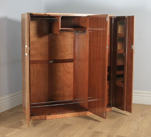 fig 6. Antique English Art Deco Burr Walnut Six Piece Bedroom Suite by M. P. Davis Furniture of London (Circa 1930)