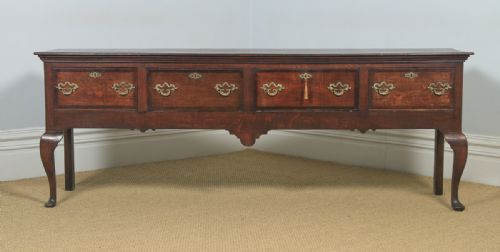 fig 2. Antique English 18th Century Georgian Oak Four Drawer Dresser Base Sideboard (Circa 1780)