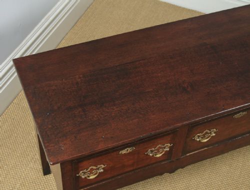 fig 3. Antique English 18th Century Georgian Oak Four Drawer Dresser Base Sideboard (Circa 1780)
