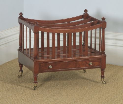 fig 1. Antique English Georgian Regency Mahogany Canterbury Magazine Rack Tidy (Circa 1830)