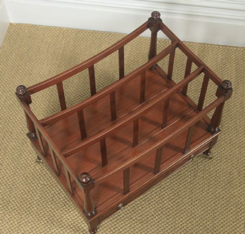fig 3. Antique English Georgian Regency Mahogany Canterbury Magazine Rack Tidy (Circa 1830)