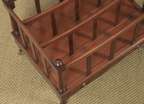 fig 4. Antique English Georgian Regency Mahogany Canterbury Magazine Rack Tidy (Circa 1830)