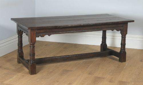 Antique English 17th Century Charles II 6ft 3” Solid Oak Farmhouse Kitchen Refectory Dining Table (Circa 1680)