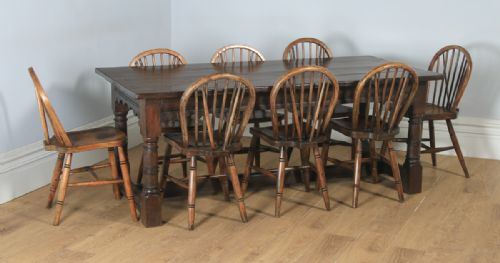 fig 1. Antique English 17th Century Charles II 6ft 3” Solid Oak Farmhouse Kitchen Refectory Dining Table (Circa 1680)