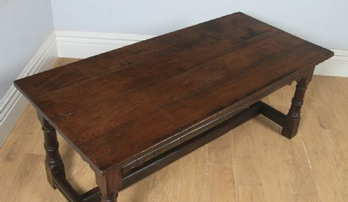 fig 4. Antique English 17th Century Charles II 6ft 3” Solid Oak Farmhouse Kitchen Refectory Dining Table (Circa 1680)