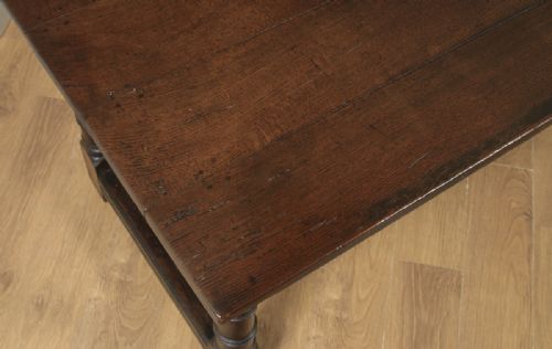 fig 5. Antique English 17th Century Charles II 6ft 3” Solid Oak Farmhouse Kitchen Refectory Dining Table (Circa 1680)
