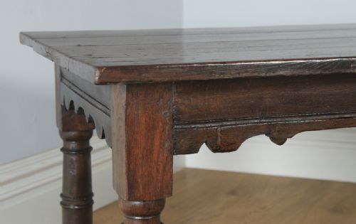 fig 8. Antique English 17th Century Charles II 6ft 3” Solid Oak Farmhouse Kitchen Refectory Dining Table (Circa 1680)
