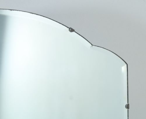 fig 3. Antique English Art Deco Walnut Rectangular Portrait Hanging Wall Mirror (Circa 1930)