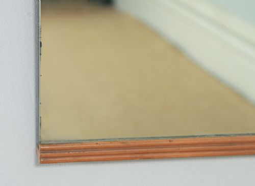 fig 5. Antique English Art Deco Walnut Rectangular Portrait Hanging Wall Mirror (Circa 1930)