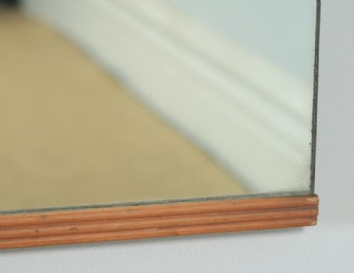 fig 6. Antique English Art Deco Walnut Rectangular Portrait Hanging Wall Mirror (Circa 1930)