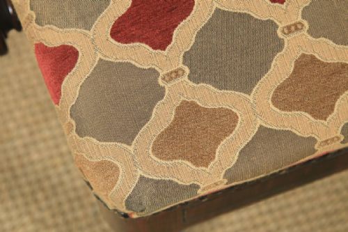 fig 4. Antique English Victorian Rosewood Upholstered Rise & Fall Height Adjustable Stool (Circa 1850)