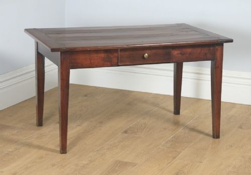 Antique French Cherry Wood Six Seat 4ft 5” Refectory Kitchen Farmhouse Table (Circa 1850)