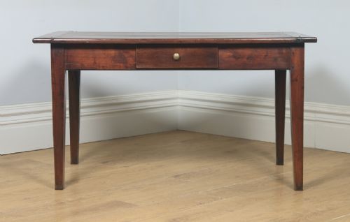 fig 2. Antique French Cherry Wood Six Seat 4ft 5” Refectory Kitchen Farmhouse Table (Circa 1850)