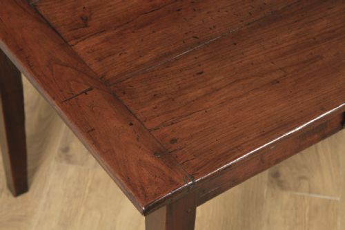 fig 4. Antique French Cherry Wood Six Seat 4ft 5” Refectory Kitchen Farmhouse Table (Circa 1850)