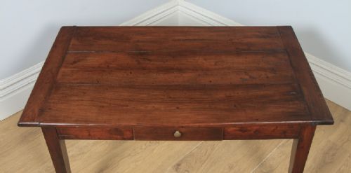 fig 5. Antique French Cherry Wood Six Seat 4ft 5” Refectory Kitchen Farmhouse Table (Circa 1850)