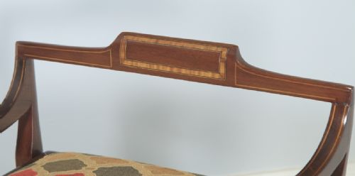 fig 3. Antique English Edwardian Mahogany & Satinwood Inlaid Low Back Piano Stool (Circa 1910)