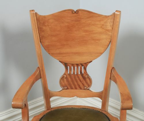 fig 5. Antique American Edwardian Art Nouveau Birch Revolving Office Desk Arm Chair J.S. Ford, Johnson & Co (Circa 1910)