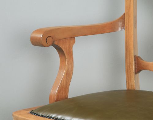 fig 6. Antique American Edwardian Art Nouveau Birch Revolving Office Desk Arm Chair J.S. Ford, Johnson & Co (Circa 1910)