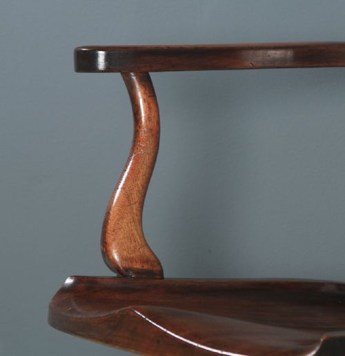 fig 6. Antique English Victorian Mahogany Revolving Office Desk Arm Chair (Circa 1880)
