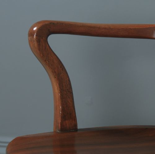 fig 5. Antique English Edwardian Solid Walnut Revolving Office Desk Arm Chair (Circa 1910)