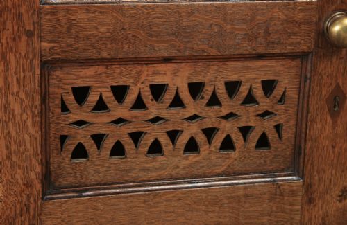 fig 4. Antique Welsh Georgian Oak Cwpwrdd Bara Caws Or Bread Cheese Food Inlaid Kitchen Housekeepers Cupboard (Circa 1810)