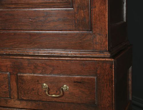 fig 6. Antique English 18th Century Georgian Oak Hanging Livery Press Housekeepers Cupboard Wardrobe (Circa 1750)