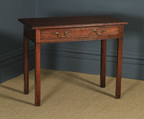 fig 1. Antique English Georgian Mahogany Occasional Hall Writing Lowboy Side Table (Circa 1800)