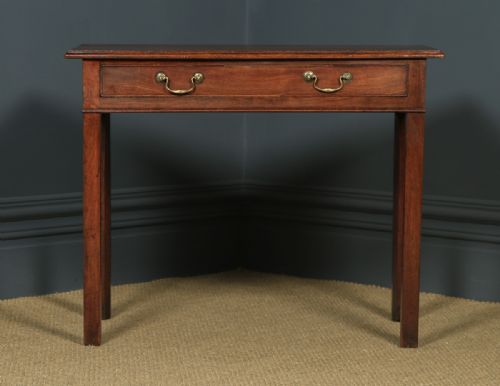 fig 2. Antique English Georgian Mahogany Occasional Hall Writing Lowboy Side Table (Circa 1800)