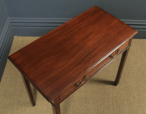 fig 3. Antique English Georgian Mahogany Occasional Hall Writing Lowboy Side Table (Circa 1800)