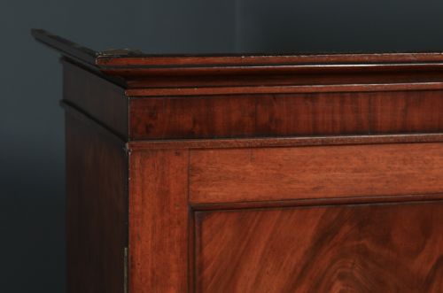 fig 3. Antique English Victorian Flame Mahogany Linen Press Wardrobe (Circa 1840)