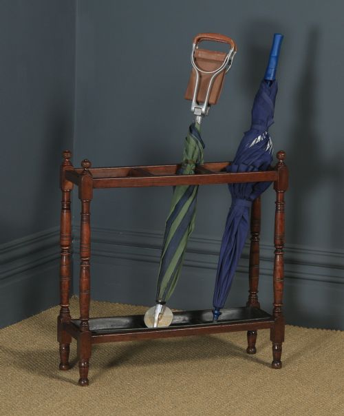 fig 1. Antique English Victorian Oak Stick & Umbrella Hall Stand (Circa 1900)
