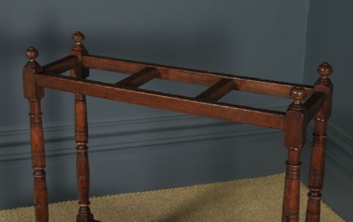 fig 3. Antique English Victorian Oak Stick & Umbrella Hall Stand (Circa 1900)