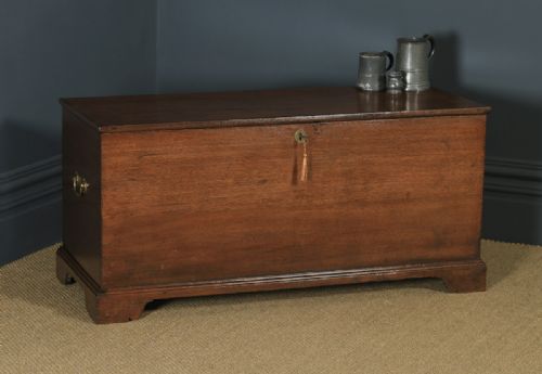 Antique English Georgian Solid Oak Trunk Blanket Box Chest / Coffer (Circa 1820)